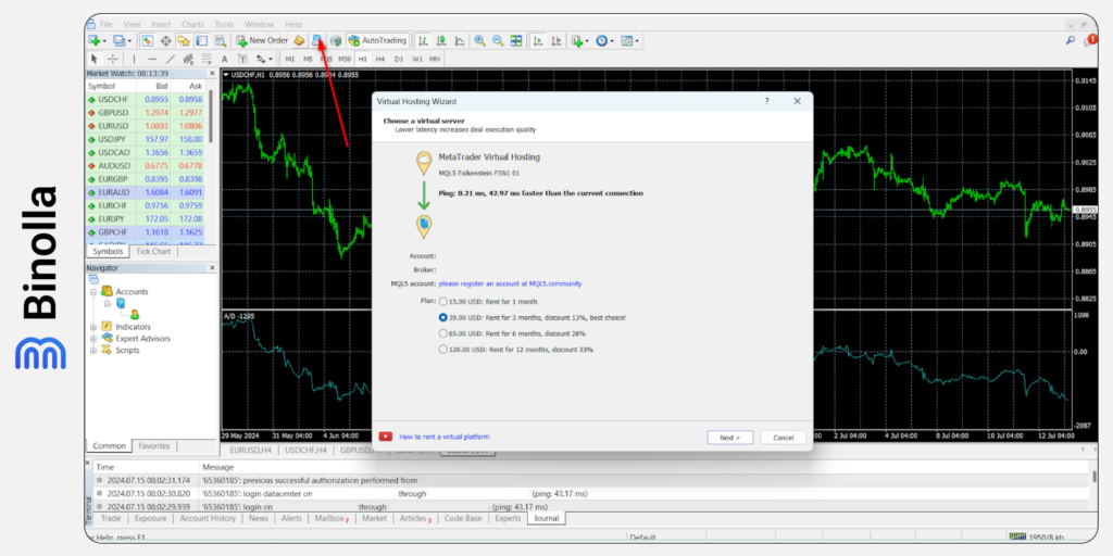 Cara menjalankan server virtual pada platform MT 5