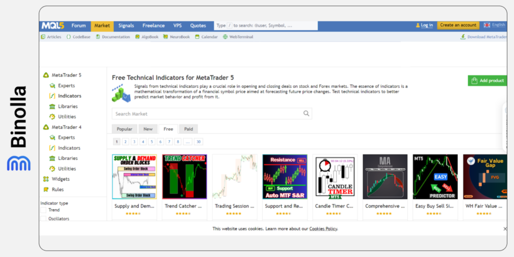 Binolla Blog Image - كيفية إضافة مؤشر إلى منصة MetaTrader 5: دليل مفصل 23