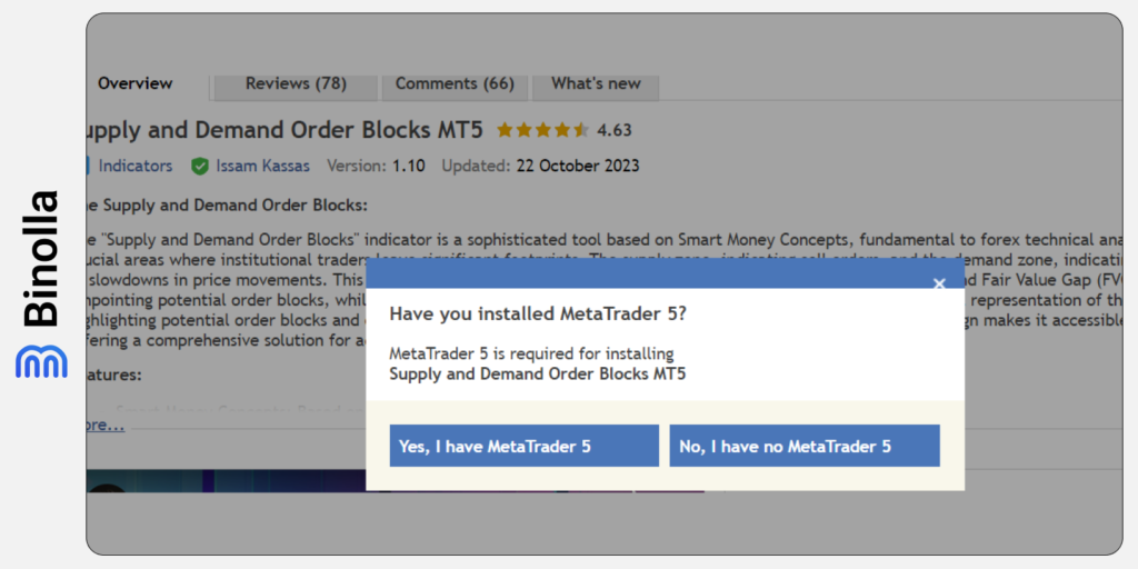 Confirme que você instalou a plataforma MetaTrader 5