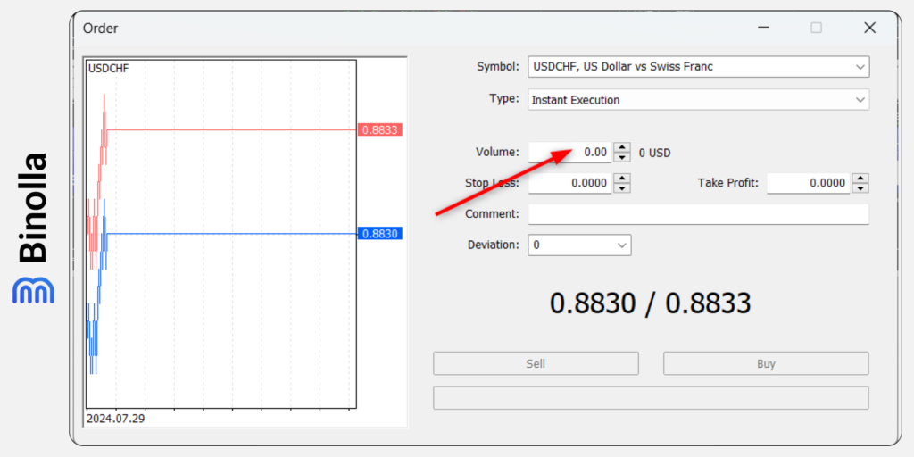 Menentukan volume transaksi di platform MetaTrader 5