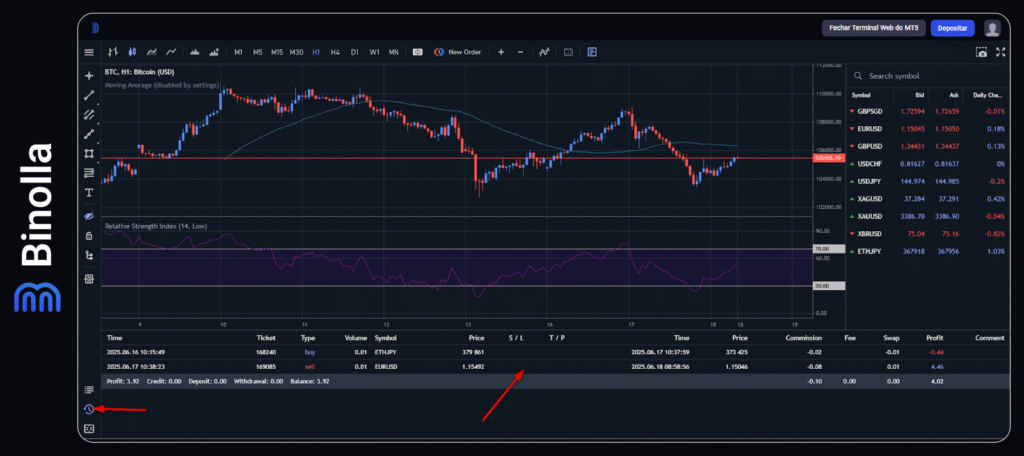 Binolla Blog - Webtrader da Binolla: O Guia Definitivo da Plataforma de Trading 18 Histórico de operações na plataforma Webtrader da Binolla
